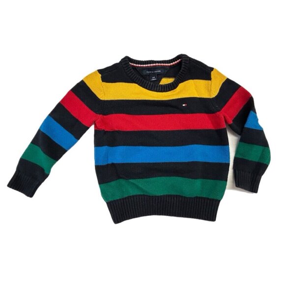 Tommy Hilfiger Y2K long sleeve stripe sweater SIZE 24 MONTHS - Picture 1 of 3